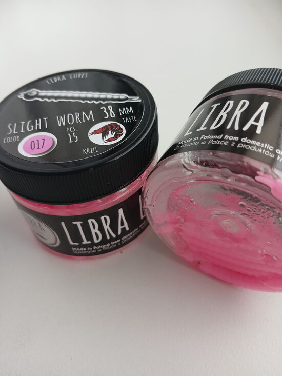 Slight Worm 38mm, 017-Bubble Gum, 0,25gr, Krill, 15psc/pack